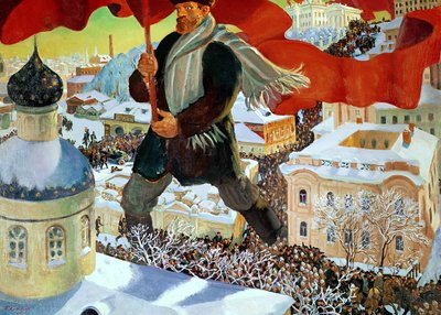 Bolshevik, 1920 by Boris Mikhailovich Kustodiev